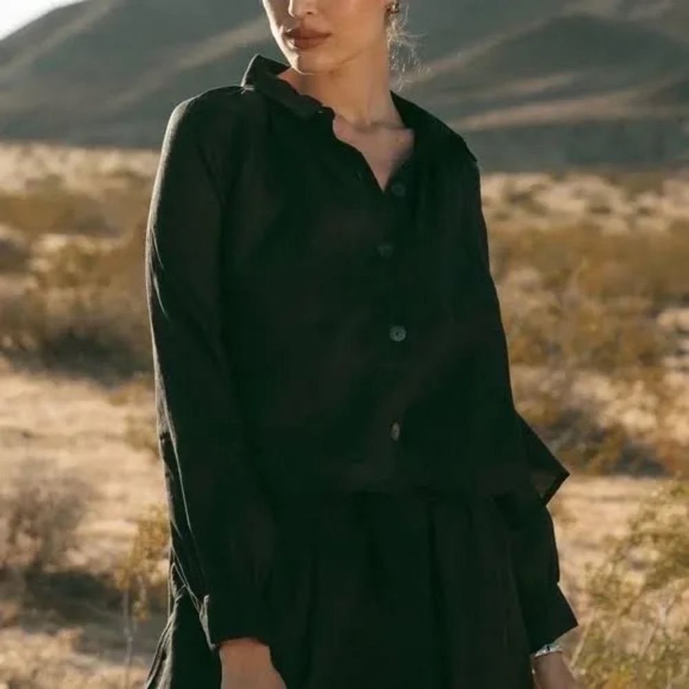 Cleobella Black Button Down Shirt - image 3